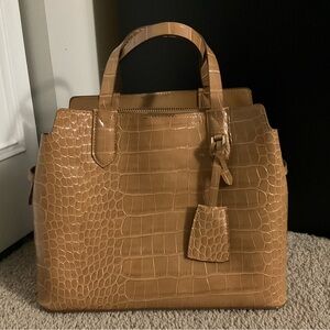 Tan crocodile medium purse